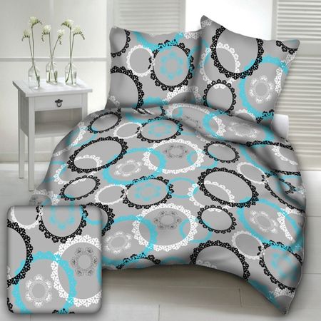 Pościel KORA 160/200 KOŁA TURKUSOWE