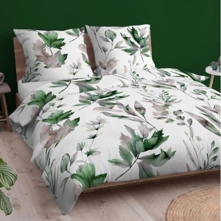 Pościel bawełniana 140/200 LIŚCIE 4835 B