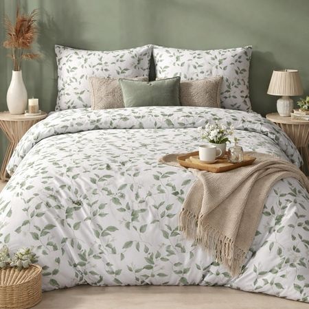 Pościel bawełniana 160/200 LISTKI 6002A