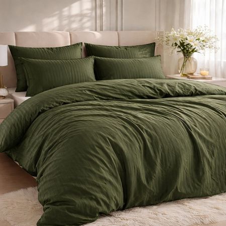 Pościel ADAMASZEK 140/200 + 1x50/60 Oliwkowy