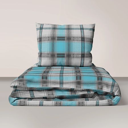 Pościel KORA KRATKA KRZYŚ NIEBIESKI